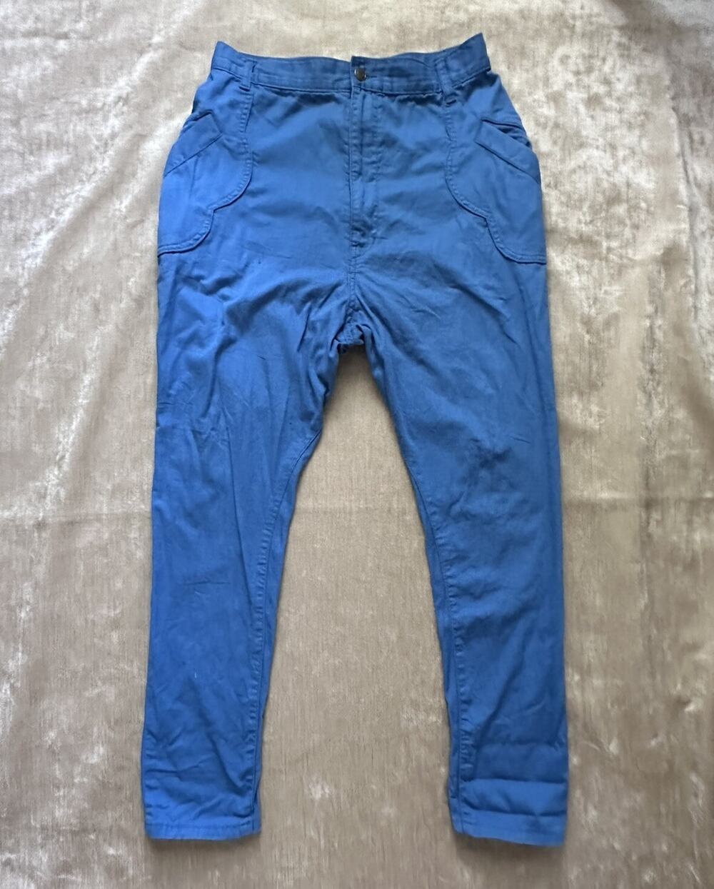 mercibeaucoup jevous eprie ! Japan Issey Miyake Slim Pants Blue Flower Pocket